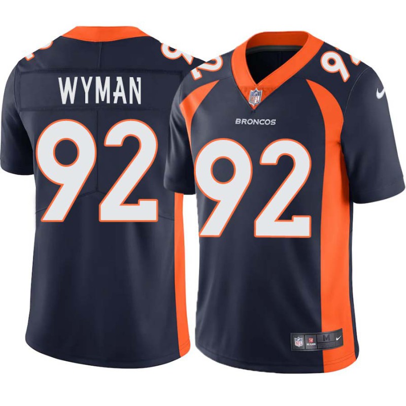 David Wyman #92 Broncos Navy Jersey