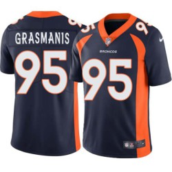 Paul Grasmanis #95 Broncos Navy Jersey