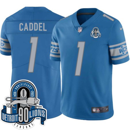 Lions #1 Ernie Caddel 1934-2023 90 Seasons Anniversary Patch Jersey -Blue