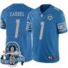 Lions #1 Ernie Caddel 1934-2023 90 Seasons Anniversary Patch Jersey -Blue