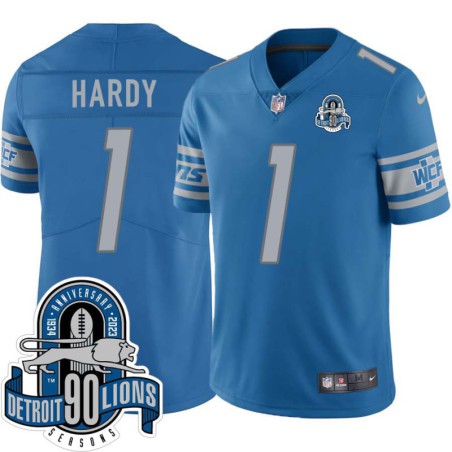 Lions #1 Jim Hardy 1934-2023 90 Seasons Anniversary Patch Jersey -Blue