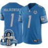 Lions #1 Don Majkowski 1934-2023 90 Seasons Anniversary Patch Jersey -Blue