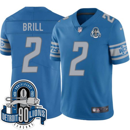 Lions #2 Hal Brill 1934-2023 90 Seasons Anniversary Patch Jersey -Blue