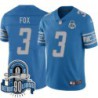 Lions #3 Jack Fox 1934-2023 90 Seasons Anniversary Patch Jersey -Blue