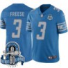 Lions #3 Nate Freese 1934-2023 90 Seasons Anniversary Patch Jersey -Blue