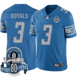 Lions #3 Mark Royals 1934-2023 90 Seasons Anniversary Patch Jersey -Blue