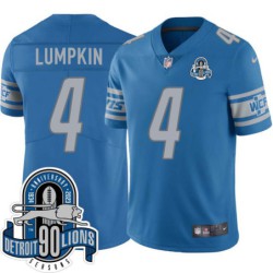 Lions #4 Father Lumpkin 1934-2023 90 Seasons Anniversary Patch Jersey -Blue