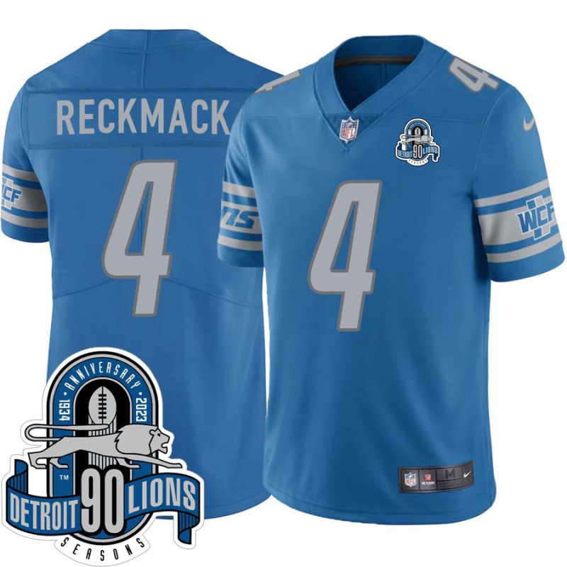 Lions #4 Ray Reckmack 1934-2023 90 Seasons Anniversary Patch Jersey -Blue