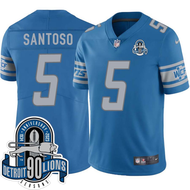 Lions #5 Ryan Santoso 1934-2023 90 Seasons Anniversary Patch Jersey -Blue