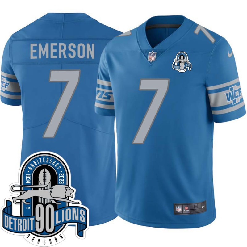 Lions #7 Ox Emerson 1934-2023 90 Seasons Anniversary Patch Jersey -Blue