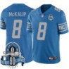 Lions #8 Bill McKalip 1934-2023 90 Seasons Anniversary Patch Jersey -Blue