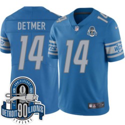 Lions #14 Ty Detmer 1934-2023 90 Seasons Anniversary Patch Jersey -Blue