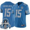 Lions #15 Micheal Spurlock 1934-2023 90 Seasons Anniversary Patch Jersey -Blue