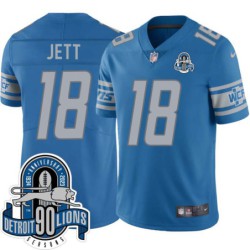 Lions #18 John Jett 1934-2023 90 Seasons Anniversary Patch Jersey -Blue