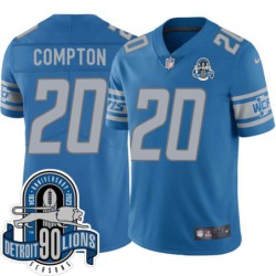 Lions #20 Dick Compton 1934-2023 90 Seasons Anniversary Patch Jersey -Blue