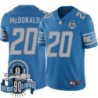 Lions #20 Jim McDonald 1934-2023 90 Seasons Anniversary Patch Jersey -Blue