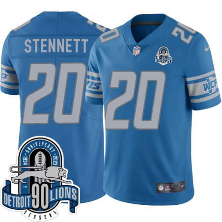 Lions #20 Stud Stennett 1934-2023 90 Seasons Anniversary Patch Jersey -Blue