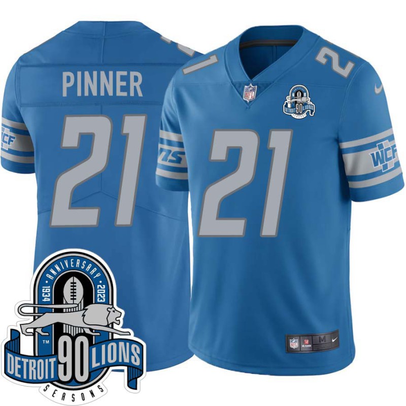 Lions #21 Artose Pinner 1934-2023 90 Seasons Anniversary Patch Jersey -Blue