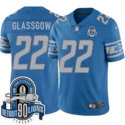 Lions #22 Bill Glassgow 1934-2023 90 Seasons Anniversary Patch Jersey -Blue