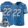 Lions #22 Clyde LeForce 1934-2023 90 Seasons Anniversary Patch Jersey -Blue