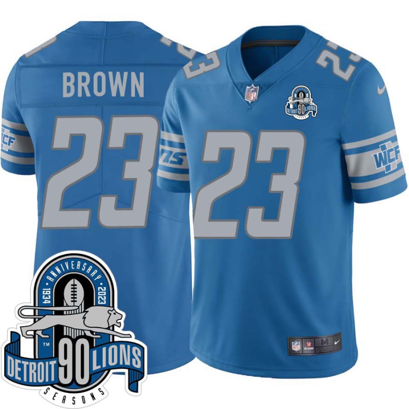 Lions #23 Arnold Brown 1934-2023 90 Seasons Anniversary Patch Jersey -Blue