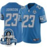 Lions #23 Levi Johnson 1934-2023 90 Seasons Anniversary Patch Jersey -Blue