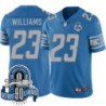 Lions #23 Eric Williams 1934-2023 90 Seasons Anniversary Patch Jersey -Blue