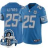 Lions #25 Gene Alford 1934-2023 90 Seasons Anniversary Patch Jersey -Blue