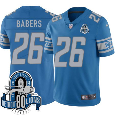 Lions #26 Roderick Babers 1934-2023 90 Seasons Anniversary Patch Jersey -Blue