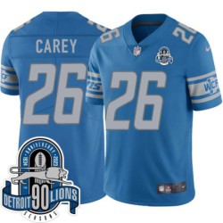 Lions #26 Don Carey 1934-2023 90 Seasons Anniversary Patch Jersey -Blue