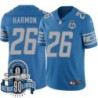 Lions #26 Duron Harmon 1934-2023 90 Seasons Anniversary Patch Jersey -Blue