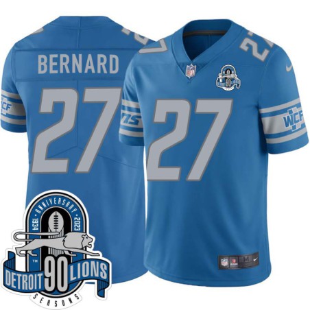 Lions #27 Chuck Bernard 1934-2023 90 Seasons Anniversary Patch Jersey -Blue