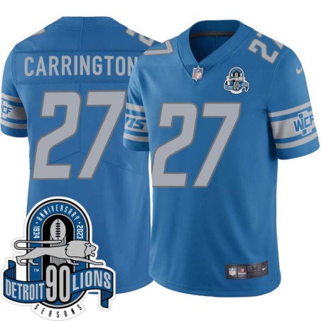 Lions #27 Darren Carrington 1934-2023 90 Seasons Anniversary Patch Jersey -Blue