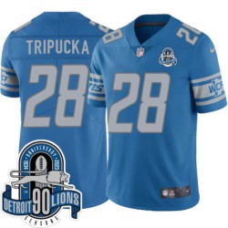 Lions #28 Frank Tripucka 1934-2023 90 Seasons Anniversary Patch Jersey -Blue