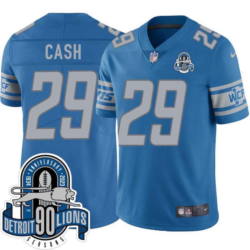 Lions #29 Chris Cash 1934-2023 90 Seasons Anniversary Patch Jersey -Blue