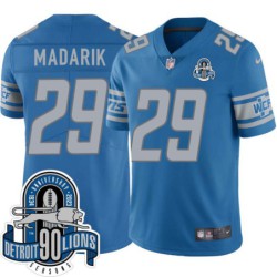 Lions #29 Elmer Madarik 1934-2023 90 Seasons Anniversary Patch Jersey -Blue