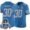 Lions #30 Justin Forsett 1934-2023 90 Seasons Anniversary Patch Jersey -Blue