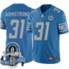 Lions #31 Bob Armstrong 1934-2023 90 Seasons Anniversary Patch Jersey -Blue