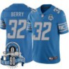 Lions #32 Aaron Berry 1934-2023 90 Seasons Anniversary Patch Jersey -Blue