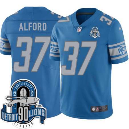 Lions #37 Gene Alford 1934-2023 90 Seasons Anniversary Patch Jersey -Blue