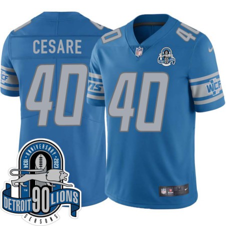 Lions #40 William Cesare 1934-2023 90 Seasons Anniversary Patch Jersey -Blue