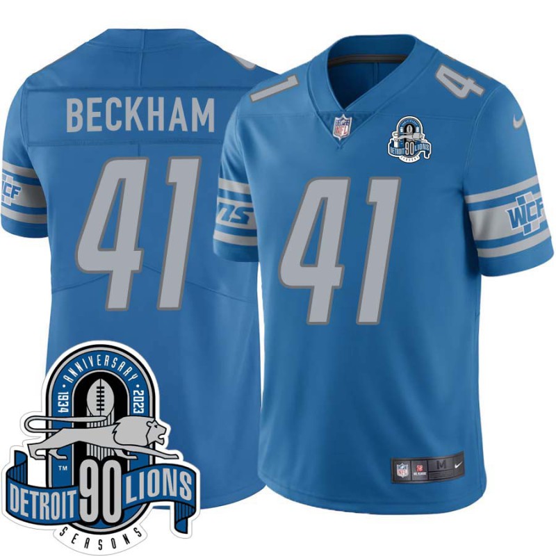 Lions #41 Tony Beckham 1934-2023 90 Seasons Anniversary Patch Jersey -Blue