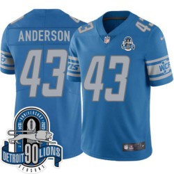 Lions #43 Gary Anderson 1934-2023 90 Seasons Anniversary Patch Jersey -Blue