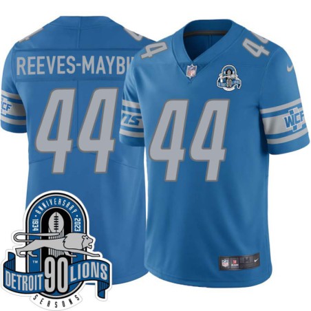 Lions #44 Jalen Reeves-Maybin 1934-2023 90 Seasons Anniversary Patch Jersey -Blue