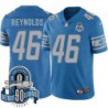 Lions #46 Craig Reynolds 1934-2023 90 Seasons Anniversary Patch Jersey -Blue