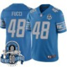 Lions #48 Dom Fucci 1934-2023 90 Seasons Anniversary Patch Jersey -Blue