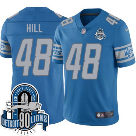 Lions #48 Jim Hill 1934-2023 90 Seasons Anniversary Patch Jersey -Blue