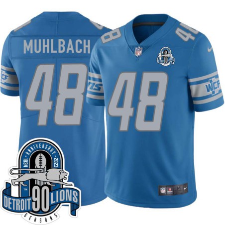 Lions #48 Don Muhlbach 1934-2023 90 Seasons Anniversary Patch Jersey -Blue