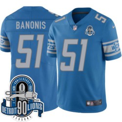 Lions #51 Vince Banonis 1934-2023 90 Seasons Anniversary Patch Jersey -Blue