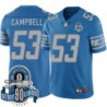 Lions #53 Caleb Campbell 1934-2023 90 Seasons Anniversary Patch Jersey -Blue